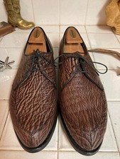 ETONIC Fashions by EATON Made in USA Brown SHARKSKIN Dress Shoes 43.5 Us 10.5 E