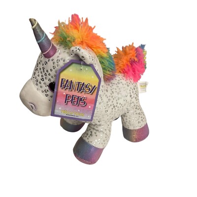 Kellytoy Fantasy Pets Unicorn Stuffed Animal Plush 11'' White Colorful 2021