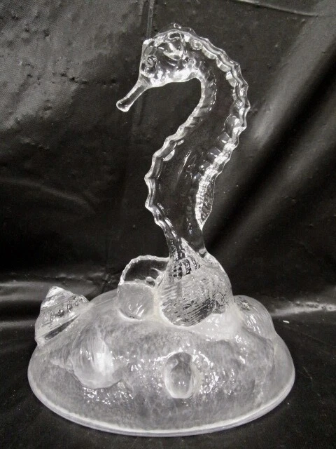 Cristal d Arques Lead Crystal Sea Horse Art Glass Figurine