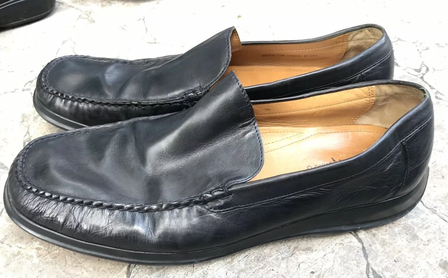 NIKE Mocassini Cole Haan Air da uomo slip on in pelle nera scarpe 13 M