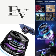 Versatile Mini Bluetooth Speaker with Magnetic Holder and Colorful RGB Lights