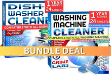 Washing Machine Dishwasher Cleaner Tablets Bundle 12-Month Supply Deep Cle