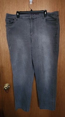Gloria Vanderbilt Amanda High Rise Slim Leg Jeans Size 20W Gray Stretch Denim