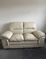 Furniture Instore verona jumbo leather cream 2 seater sofa