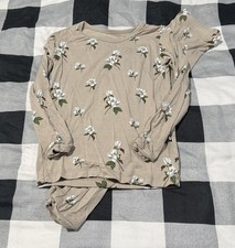 Kyte BABY Khaki Magnolia Long Sleeve Pajama Set 4T