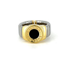 Bvlgari Tubogas 18K Yellow Gold & Steel Onyx Ring Size 8.75 — photo 3