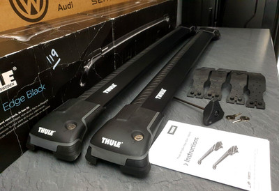 GENUINE THULE ROOF BARS WINGBAR EDGE  RACK VW TIGUAN MK1 GOLF / PASSAT ESTATE
