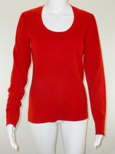 Magaschoni 100 Cashmere Sweater Women  s Size Small Red Scoop Neck Knit Pullover