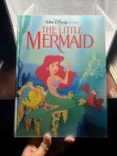 Vintage 1989 Walt Disney Pictures The Little Mermaid Large Hardcover Book Rare