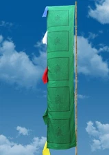 Tibetan Deities Green Tara Printed Vertical Prayer Flags