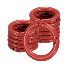 12-Pack Metal Spring O Rings, 5/8" Zinc Alloy Keyring Buckle [Red]