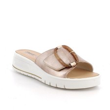 Sandali Enval Soft donna ciabatta in pelle laminata 1281722 Champagne