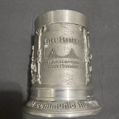 RARE Cisco Systems Employee Pewter Mug Cup Vintage Collectible Trophy Display