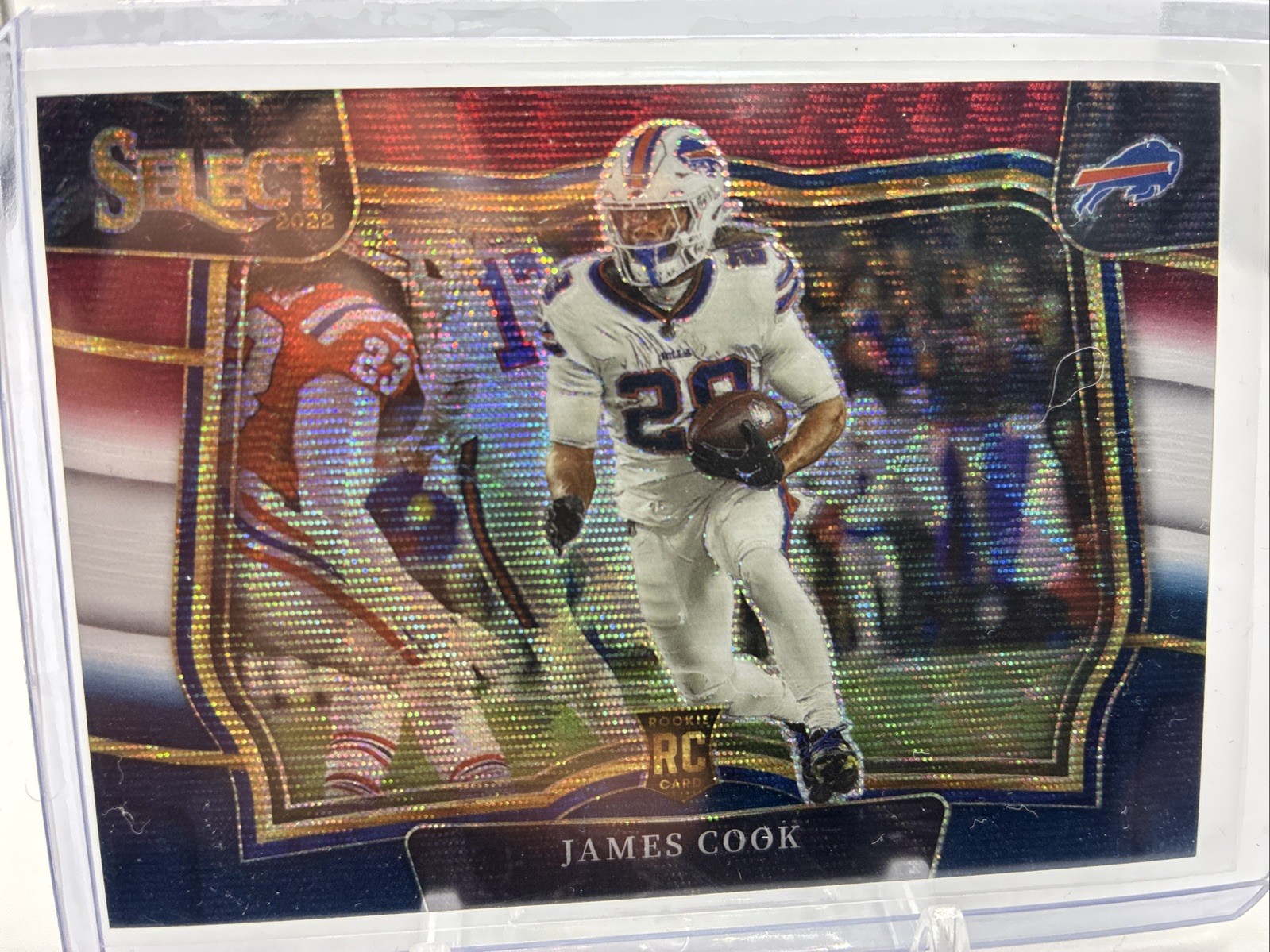 2022 Panini Select James Cook Rookie Tri-Color Field Level 56/75 SP! Bills 