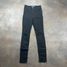 LEVI'S 721 Jeans Black Womens (27 Inch Waist) (29 Inch Leg) Skinny Fit High Rise