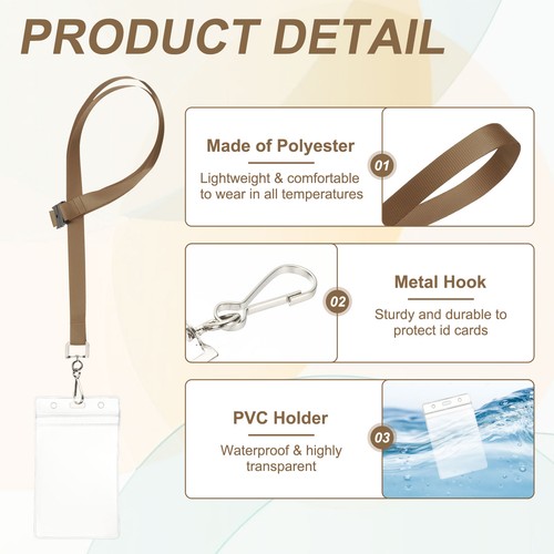 12Pack Lanyards for ID Badges, Lanyards for Keys, Gold - Picture 3 of 6