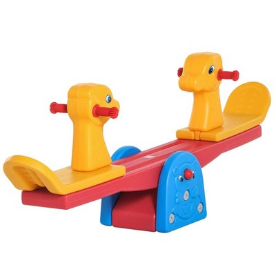 Kinder Wippe Safe Beißring Totter 2 Sitze mit griffigen Griffen, Safe, Indoor Outd
