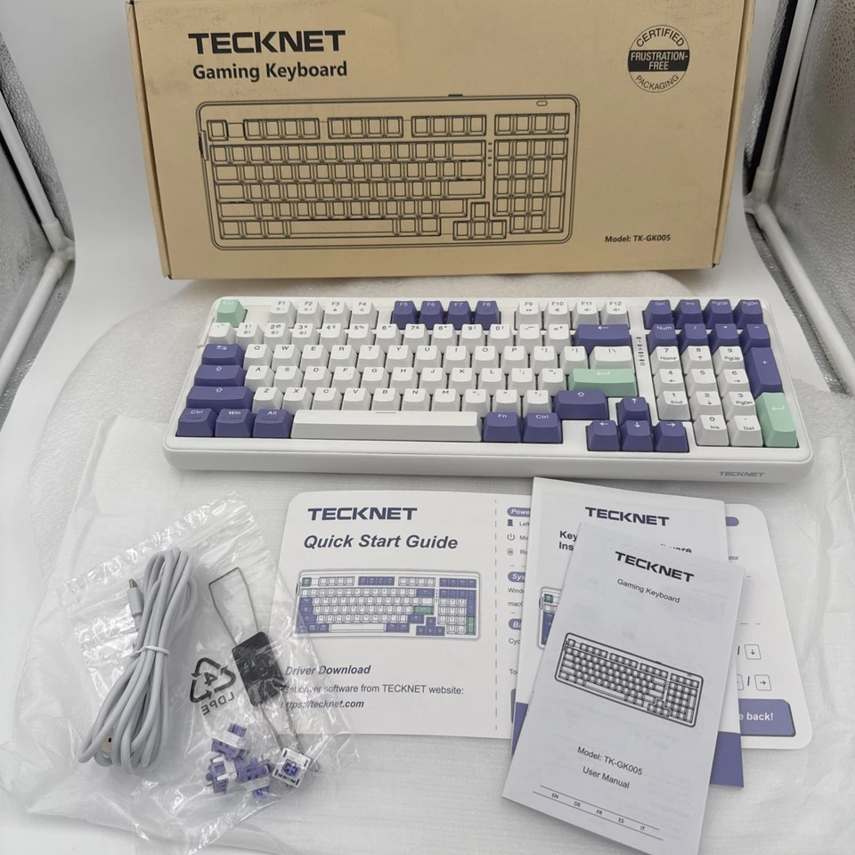 Mechanical Gaming Keyboard,Tri-Mode Bluetooth/2.4GHz/USB-C Custom Creamy Keyb... - Image 4 of 4