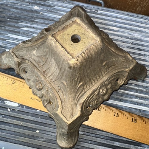 Antique Ornate Cast Iron Lamp Base Art Deco Neveau Victorian - Picture 8 of 8