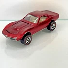 🔥 Hot Wheels Redline CUSTOM CORVETTE - Red / White Int.  Nice Original 16 🔥