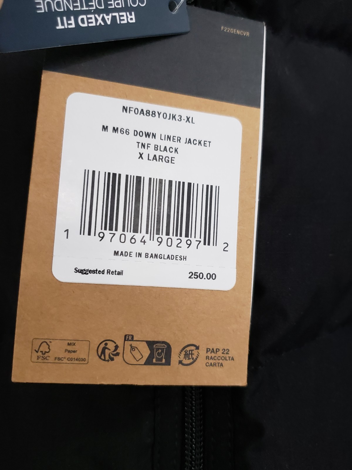 NEW XL BLACK The North Face M66 Round Neck Zipper Loose Long Sleeve Down Jacket image 5