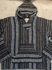 Baja Joe Unisex Pullover Pancho Hoodie Multicolor - Hippie Boho Surfer Beach Y2K