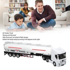 WHITE Oil Tanker Truck 1:50 Tractor Trailer Toy Transport Vehicles Truck HG