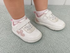 Carter s Toddler Girls White Pink Heart Hook Loop Sneakers Size 3.5M