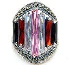 4CT Heat Treated Pink Topaz 925 Solid Genuine Sterling Silver Ring Sz 6 NF1-8 — photo 1