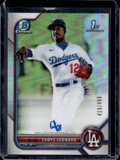 2022 Bowman Eddys Leonard Chrome Prospect Auto Autograph Refractor #/499 Dodgers