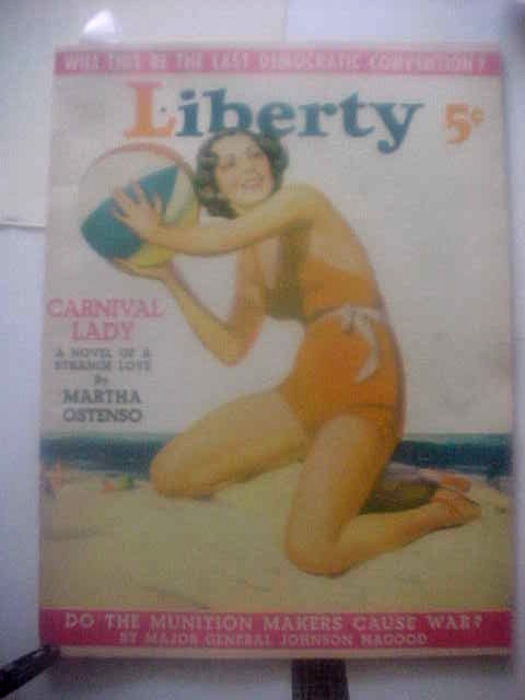 1936 Liberty  Magazine July 4 -  Great cover ART - Joe DiMaggio