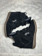 Isabel Marant Bekett Leather Wedge Sneaker Black Size US 7 EU 38