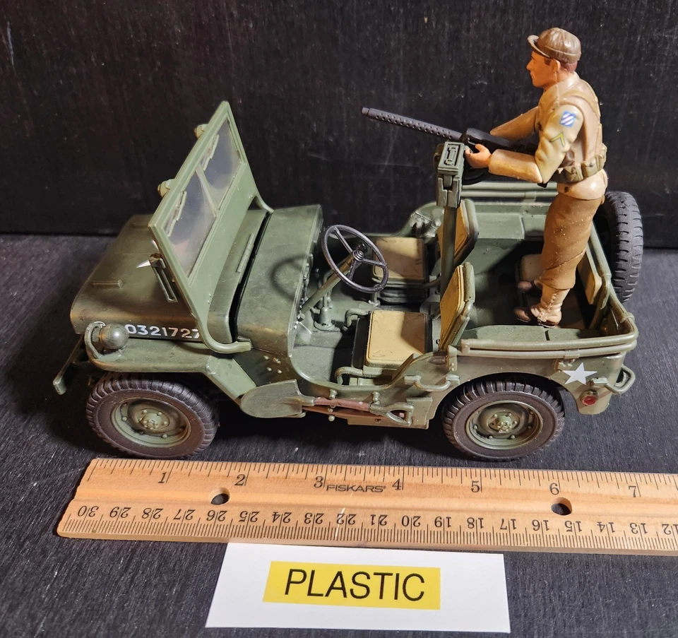 ULTIMATE SOLDIER 21st CENTURY TOYS 1:18 WWII US ARMY JEEP 50 CAL MOUNT + SOLDIER - Image 2 of 4