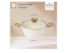 Non Stick Cooking Pots with Glass Lid 4.2 Quart Induction Hob Stock Pot