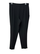 St. John Dress Pants Womens Sz 10 Black Tapered Leg Trouser Career Preppy EE8-3