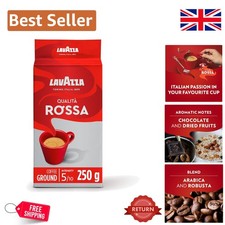 250g  Qualita Rossa Ground Coffee - Rich Flavours of Chocolate and Fruit 31.96 per kilo
