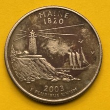 2003 P Maine State Quarter Improperly Annealed Error Coin 849422
