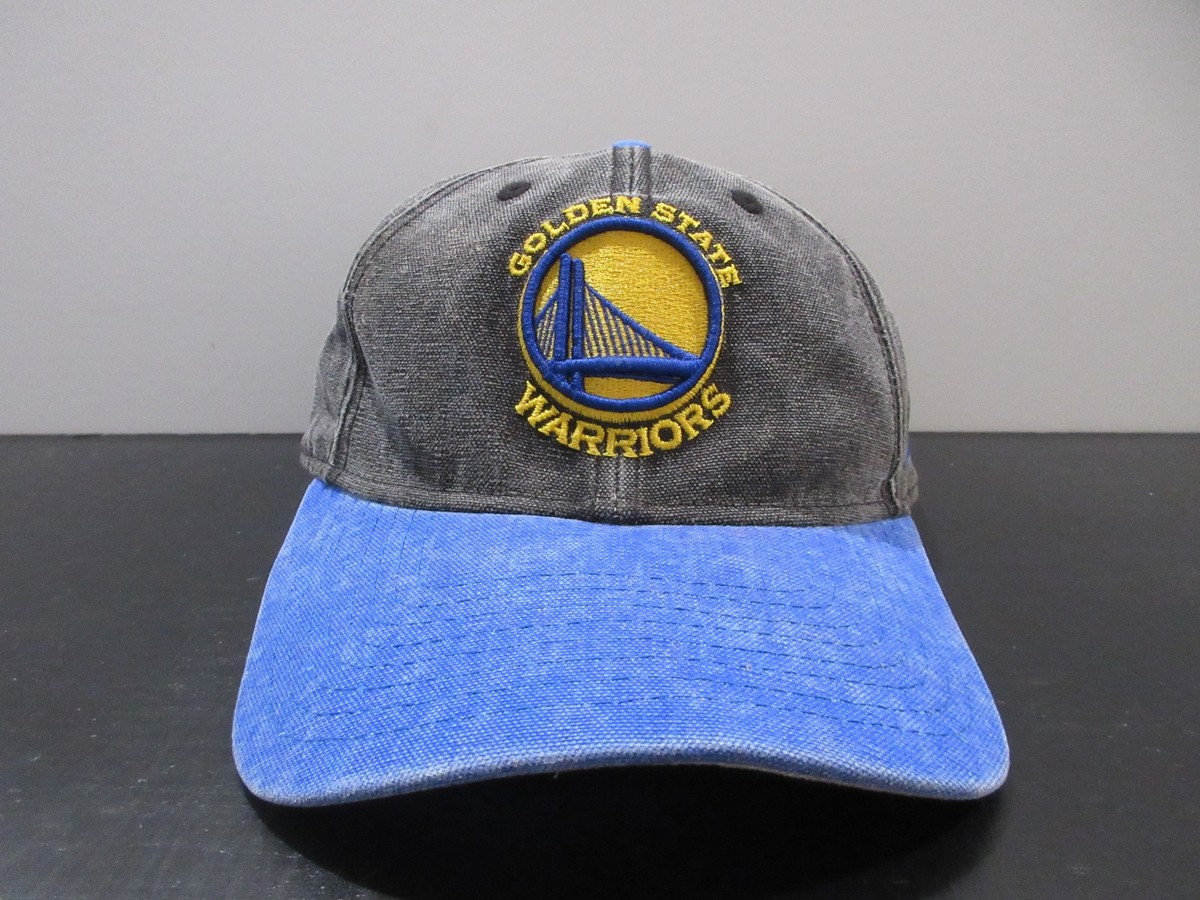 Golden State Warriors Hat Cap Strap Back Gray Blue NBA Basketball