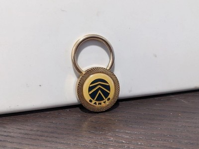 Sanyo Keychain Keyring Gold Colored Metal Vintage 90s? CMA Sales easy twist ring