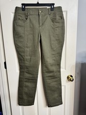 NWT Natural Reflections Size 14 Olive Singe Stretch Comfort Waist Utility Pants