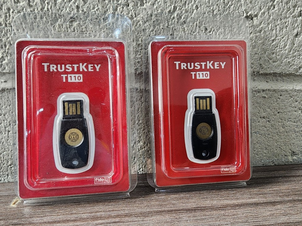 Lot of 2 FIDO Security Key TrustKey T110 U2F Two Factor Authentication ...