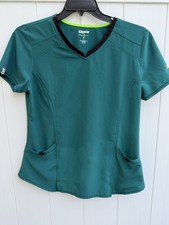 Scrubstar Active V-Neck Uniform Top-Moisture Control-Green Gardens Medium New