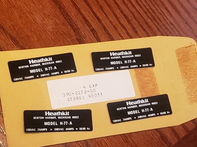 Four New Heathkit H-77 Labels #390-2272 NOS