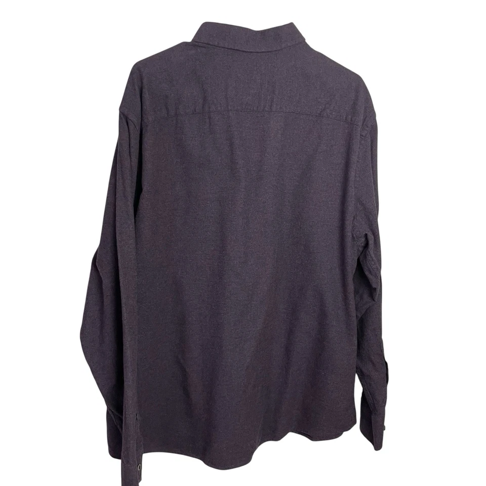 Untuckit Sherwood Flannel Chamois Shirt Mens 2XL Purple Button Up Long Sleeve - Image 3 of 4