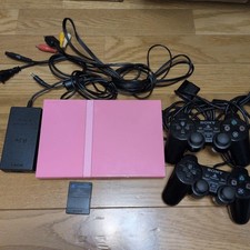 Sony PS2 Slim Pink SCPH-77000 PK Console 2 Controllers Memory Card Tested Japan