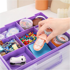 2 Layers Plastic Organizer Container Box, 8 Compartments Bead Organizer Clear Cr
