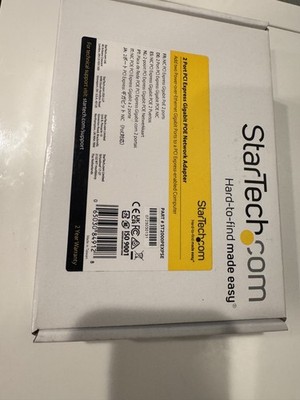 StarTech ST2000PEXPSE 2 Port Gigabit Ethernet RJ45 PCIe x1 LowPro Card + PoE PSE