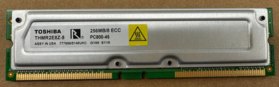 256 MB 184-pin RDRAM Rambus PC-800 ECC-Memory 45ns 'Toshiba THMR2E8Z-8