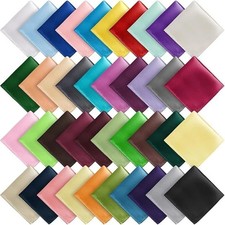 Wedding Set Mens Handkerchief Lot 40-Pcs Assorted Silk Pocket Square Party NEW