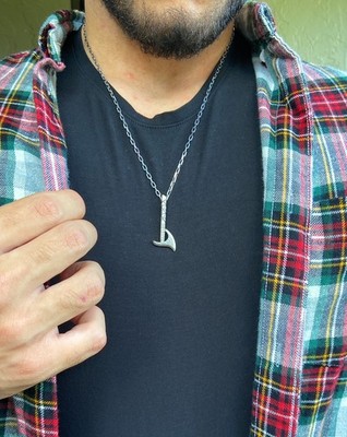 925 K Sterling Silver Battle Axe Necklace, Viking Axe, Viking Gift Men Necklace